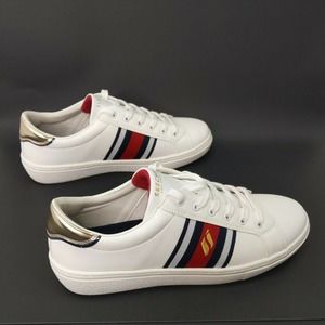 GOLDIE COLLEGIATE Skechers Street LA Memory Foam 9.5 Women's White Gold Red Blue